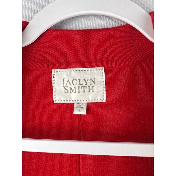 Jaclyn Smith Womens Red Blazer Jacket Size S Cotton Acrylic Blend - Picture 4 of 5